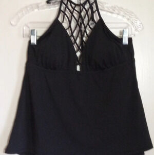 Apt 9 halter swing style tankini top with lattice chest cut out women's size med